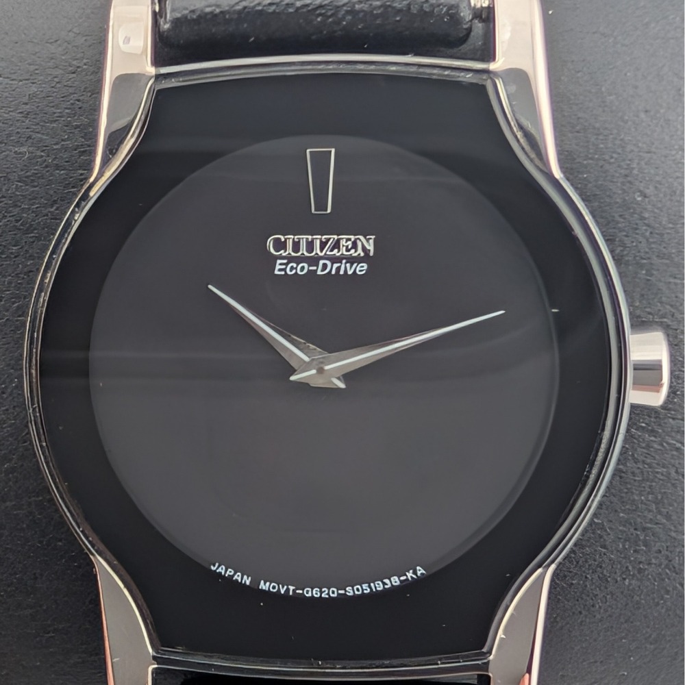 Citizen Eco Drive Stiletto G620 S030676 Black Dial Womens Watch Minimalist - Picture 2 of 10